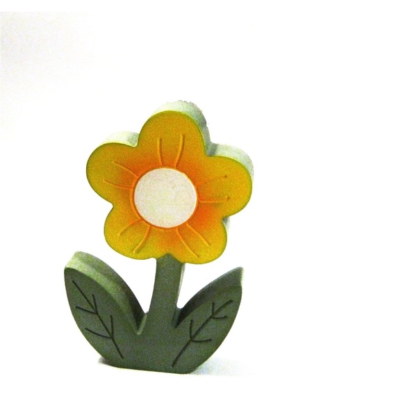6.5 inch Yellow Flower Wood Flower Photo Note Holder Kids room Nursery Decor - Picture 2 of 7